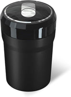 Car Ashtray with Lid, Smell Proof Portable Cup Holder Ash Tray with LED Light, Detachable Mini Stainless Steel Ashtray for Vehicle Home Office Travel, Car Accessories (Large, Black)